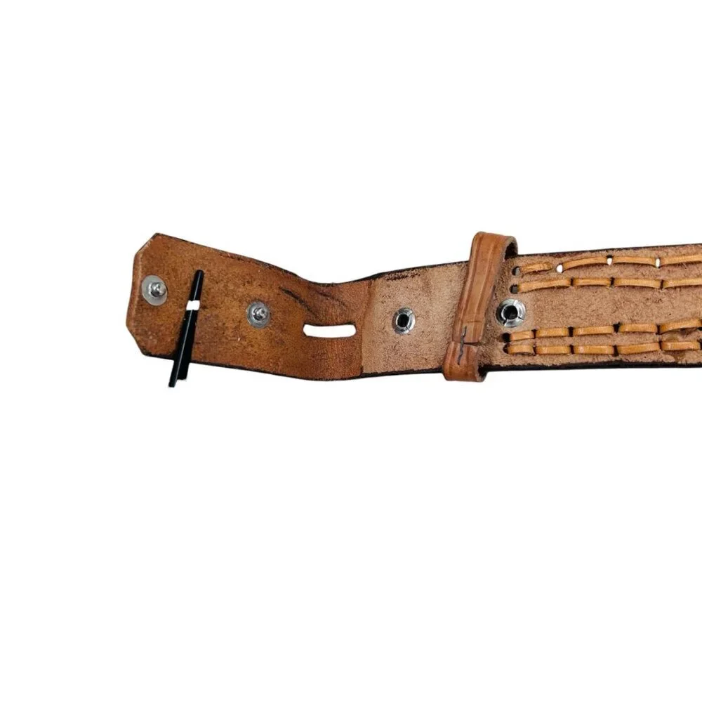 Brown Leather Western Braided Tooled Belt 30 Rodeo Country Festival
